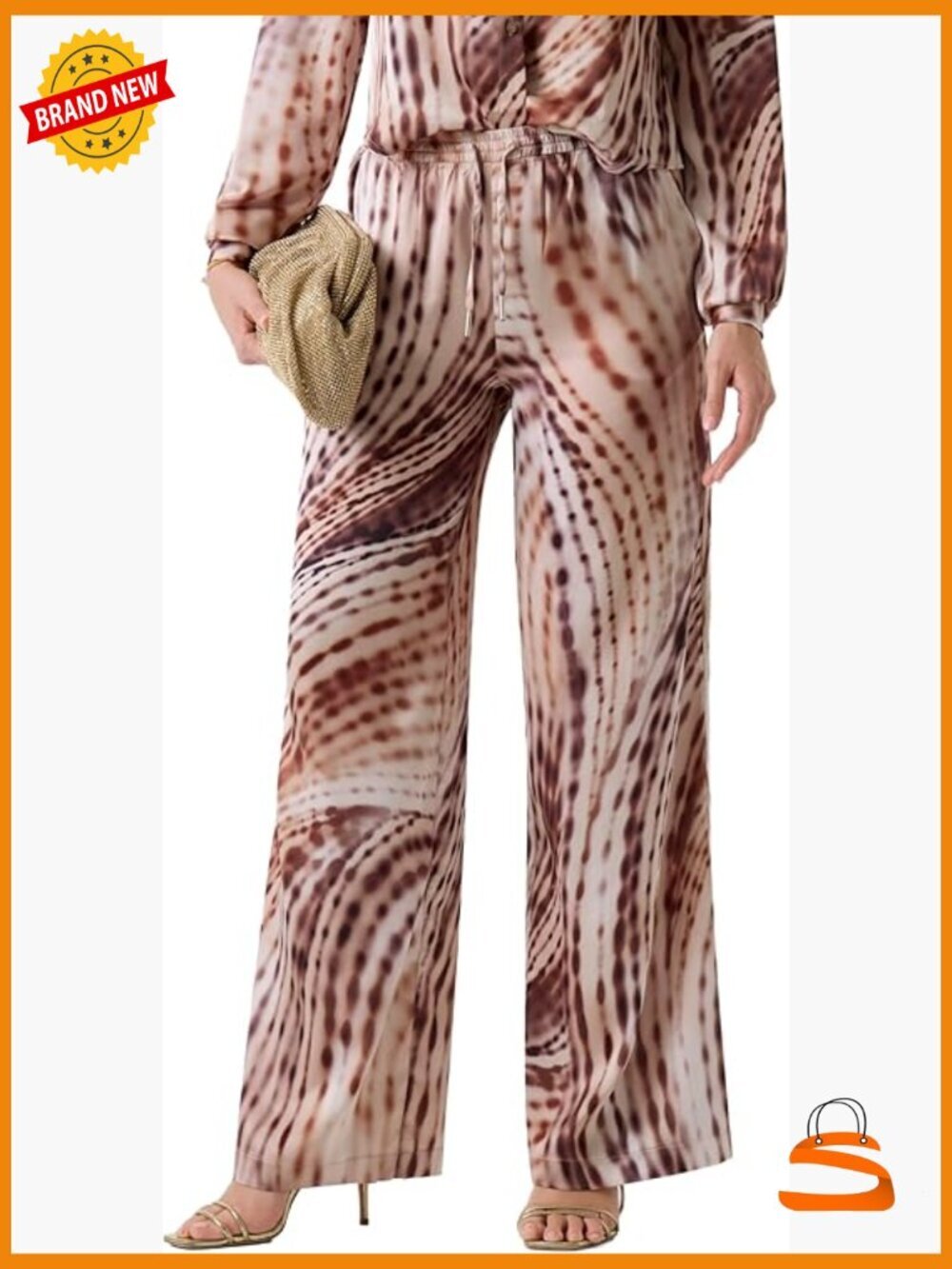 High Rise Wide Leg Jogger Pull On Casual Pants